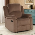 thumbnail image 6 of Bonzy Home Classic Manual Recliner with Soft Fabric Reclining Chair Sofa for Living Room Bedoom, Brown, 6 of 7