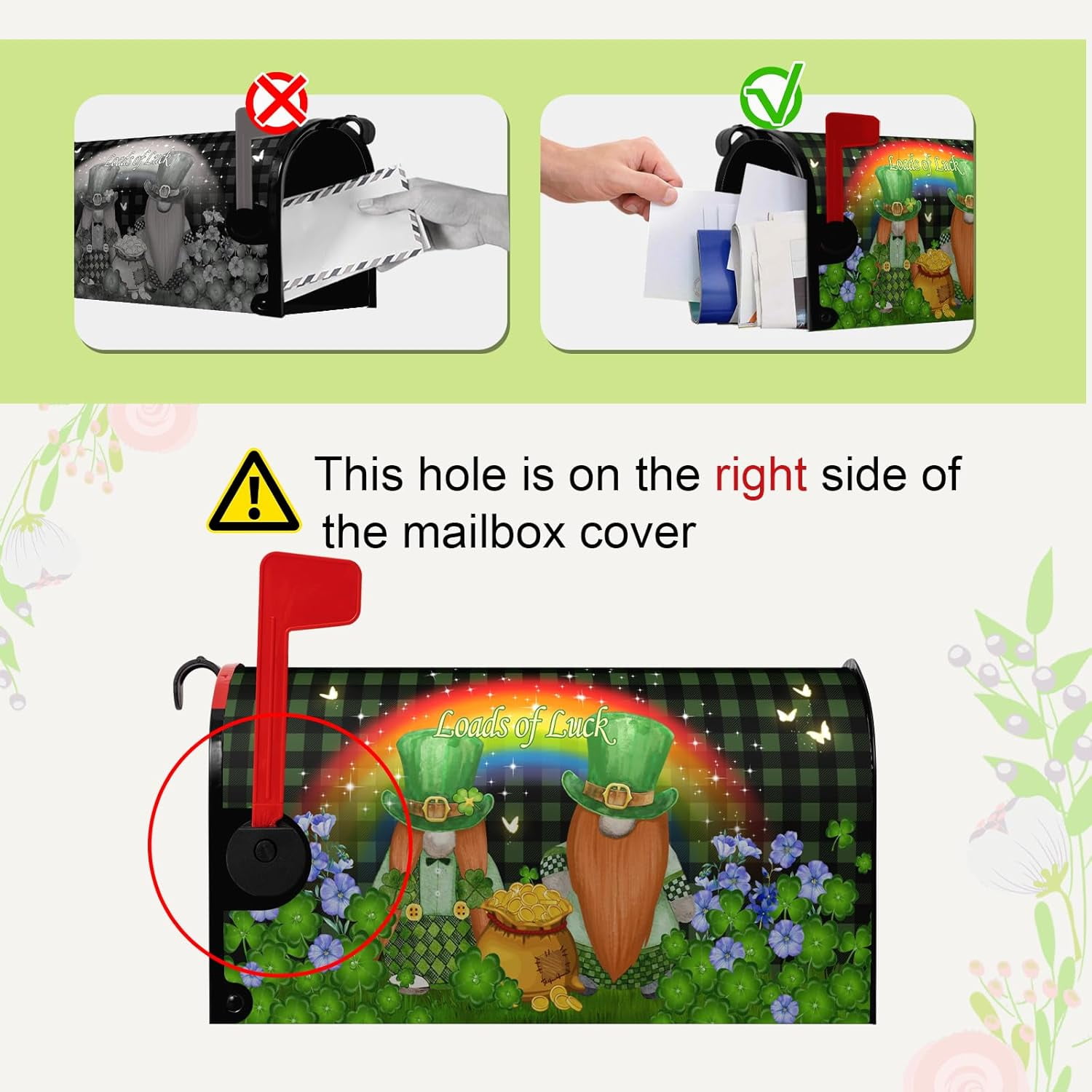 Happy Valentines Day Mailbox Covers Magnetic Standard Size Valentine Mailbox Post Cover Red Heart Truck Floral Flower Valentine''s Day Mailbox Decor Waterproof Mailbox Wraps 21 * 18 Inch