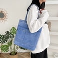 thumbnail image 2 of Jiibva Vintage Denim Splicing Shoulder Bag For Women Fashion Bags Casual Large Capacity Canvas Tote Underarm Shopper Bag, 2 of 7