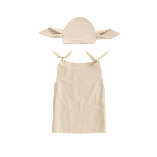 Disfraz de Halloween de Dobby para bebé, 2 piezas, para niño y niña, bata sin mangas y gorro de elfo doméstico con orejas.