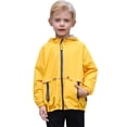 thumbnail image 3 of IDOPIP Kids Boys Summer Lightweight Waterproof Hooded Jacket with Pockets Toddler Fall Windbreaker Outfits Zip Up Thin Outwear Coats 4-5 Years Yellow, 3 of 10