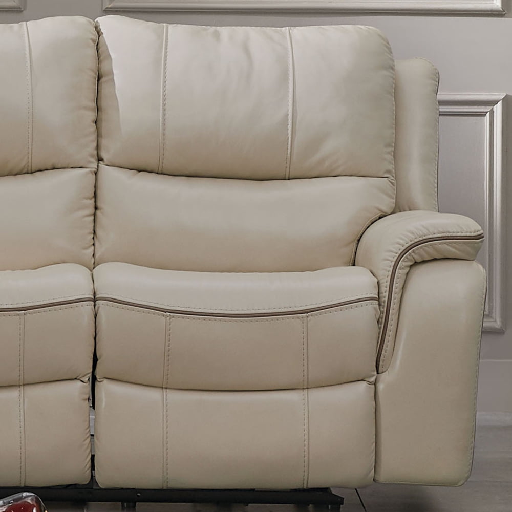 Furniture of America Caddo Modern Adult Upholstered Fabric Manual Reclining Sofa, Beige