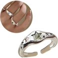 thumbnail image 2 of Yazoeia Zircon Rings Adjustable Open Rings Engagement Rings Y2K Adjustable Rings Alloy Material Aesthetic Jewelry for Woman CJC912-120152, 2 of 9