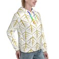 thumbnail image 3 of Hoodies for Women - White And Gold Geometry A Comfrt Colour Drawstring Women'S Fashion Hoodies & Sweatshirts, Fall Outfits Clothes for Women 2024 Pullover with Kangaroo Pocket, 3 of 7