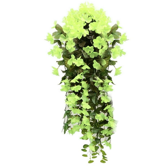 Yhmxh Artificial Violet Flowers Hanging Ornaments for Outdoors, UV Resisitant Fake Flower Faux Plants for Home Front Porch Patio Balcony Decoration, Realistic Fake Flowers for Spring Decoration