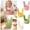 Green, variant on Basket with Handle Easter Bunny Rattan Woven Picnic Baskets with Rabbit Ear Straw Wicker Egg Candy Storage for Egg Party Supplies Gifts (Pink)