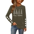 thumbnail image 4 of Christmas Shirts for Women Funny Merry Christmas Graphic T Shirts V Neck Long Sleeve Xmas Tops Blouse, 4 of 7