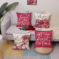 thumbnail image 6 of Valentine''s Day Pink Rose Bike Decorative Throw Pillow Covers 18x18 Set of 4, All You Need is Love Flower Porch Outdoor Home Decor, Love You More Be Mine Anniversary Wedding Holiday Cushion Case, 6 of 6