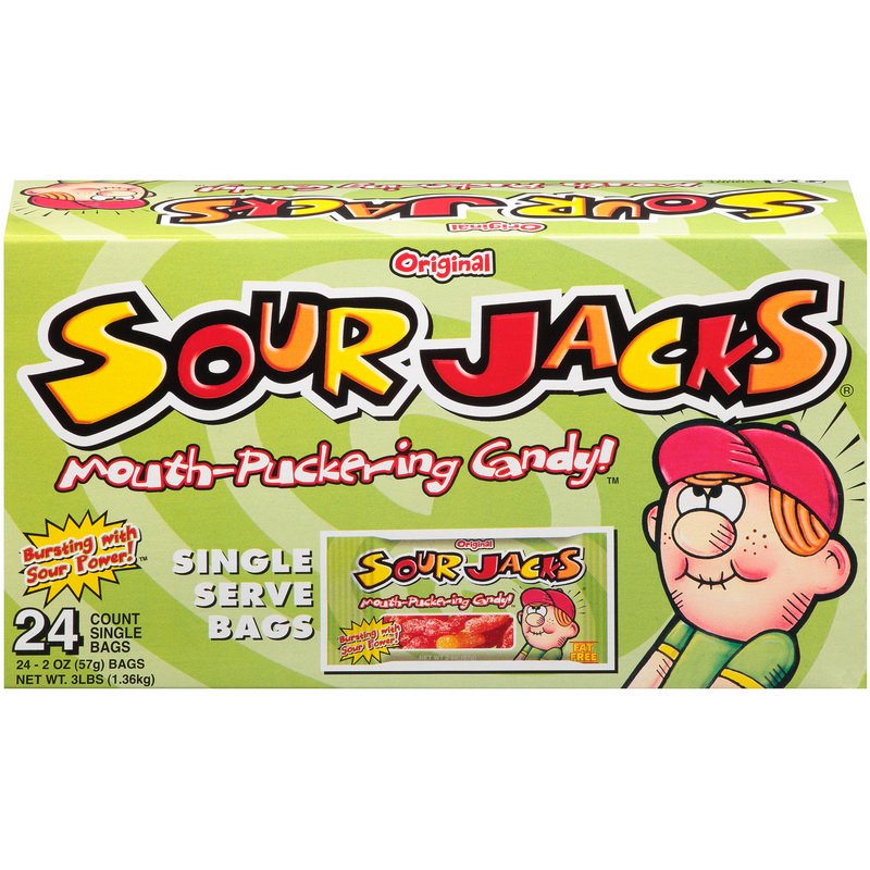 (Price/case)Promotion In Motion 2462 Sour Jacks Candy Original Sour 6