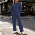 thumbnail image 2 of Zynoxe Womens Plus Size Lounge Sets Casual Solid Color Crew Neck Shirt and Wide Leg Sweatpants Sweatsuits Soft Comfy Two Piece Outfit for Daily Wear, 2 of 8