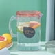 thumbnail image 1 of Hervidor de agua fría para refrigerador | Jarra grande de 2,2 L con tapa y pico vertedor | Recipiente de plástico transparente para jugo y té helado para cocina, fiestas o bares | Apto para, 1 of 6