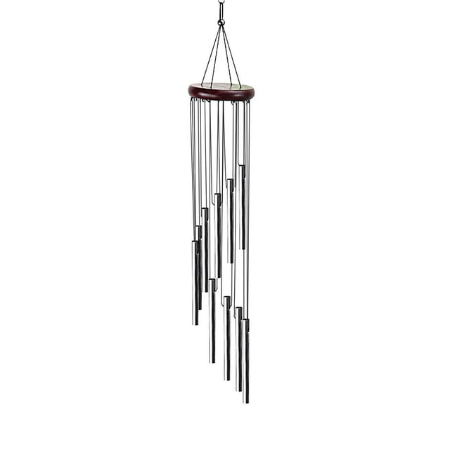 Agiferg Metal 12-pipe Wind Chime Balcony Outdoor Courtyard Wall Clock