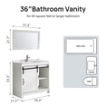 thumbnail image 4 of Wonline 36-Inch White Bathroom Vanity with Sink Set, Sliding Barn-Door, 4 of 7