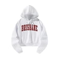 thumbnail image 2 of Jersey Top, sudaderas con capucha para mujer con letras rojas, traje de otoño blanco con cordón, sudadera holgada, Sudadera con capucha de gran tamaño L, 2 of 8