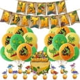 thumbnail image 2 of 40 Piece Set Dinosaurs Theme Party Tyrannosaurus Kids Birthday Party Decoration Props Celebration Banner Balloons Cake Toppers Supplies, 2 of 10
