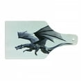 thumbnail image 1 of Dragon Cutting Board, Creature Flying Digital Effects Featured Wings Illustration, Decorative Tempered Glass Cutting and Serving Board, Wine Bottle Shape, Charcoal Grey, by Ambesonne, 1 of 1