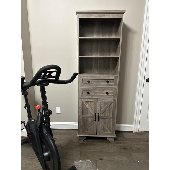SEEDAY Kitchen Storage Cabinet,70.8" Kitchen Pantry Cabinet with Side Shelf,2 Doors and 3 Shelves,Brown