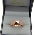 thumbnail image 4 of Men\'s Hammered Finished Carved Band Wedding Ring 14k Rose Gold (7mm), 4 of 5