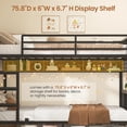 thumbnail image 5 of AOGLLATI Twin Over Twin Bunk Beds with Bedside Storage & LED Lights for Teens Loft Bed with Desk and Storage Drawers Black, 5 of 14