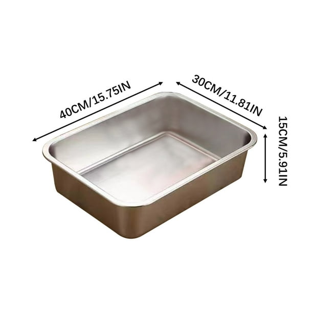 Stainless Steel Cats Litter Box Extra Large Metal Cats Litter Box For Small Cats Kitty Rabbits Never Absorbs Odor Rustproof Non-Stick Smoothy