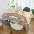 thumbnail image 2 of Yayeee Tablecloths 60" x 90" Rectangle Wrinkle Resistant Party Table Cover, Beige Rainbow, 2 of 8