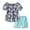 Green, variant on Edvintorg 1-6 Years Children's Suits For Girl Summer Cute Printed Casual Short Sleeve Tops And Pocket Short Pants Sets 2Pcs School Outfit Kids Clothes Girls