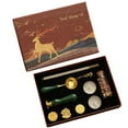 thumbnail image 1 of Kit de sellos de cera con 6 piezas de sello y botella de cuentas de cera Cuchara/vela/calentador de cera para derretir para Navidad Sobres vintage Cartas Manualidades de correo Regalo para sobres Tarj, 1 of 8