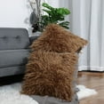 thumbnail image 5 of Unique Bargains 2-Pack Shaggy Decorative Throw Pillow Cases 18" x 18" Dark Brown, 5 of 8