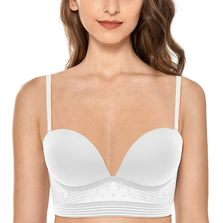 Cathalem Smoothing Bliss Lightly Lined Convertible Comfort Bra Bras for  Women Push Up(White,36) 