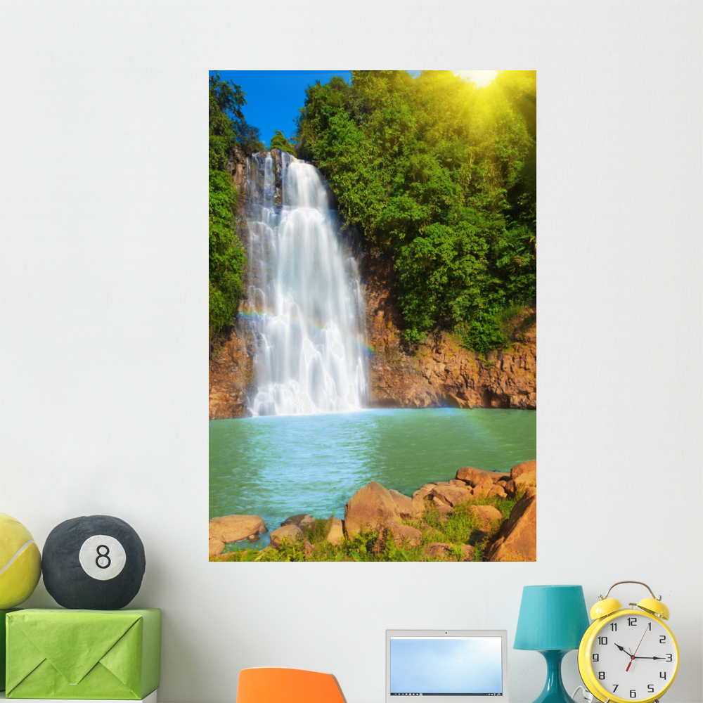 Waterfall Wall Mural by Wallmonkeys Peel and Stick Graphic (48 in H x ...
