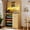 Black, variant on 71" L-Shaped Corner Bar Cabinet with Fridge Space, Black