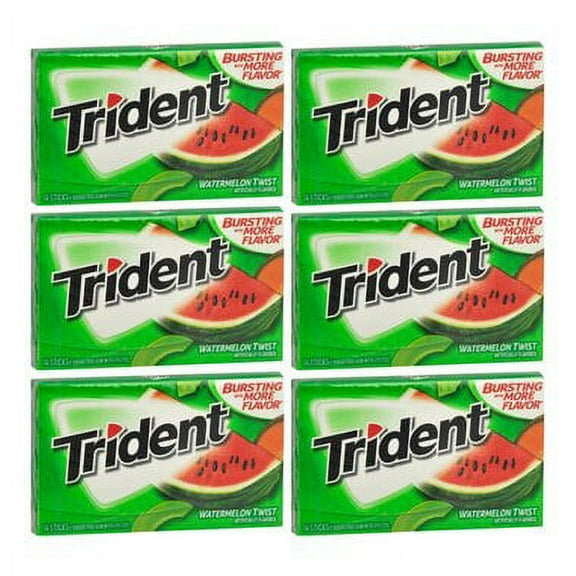 Trident Sugar Free Gum 14 Sticks - Watermelon Twist [ 6 Pack ]
