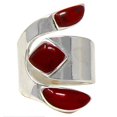 thumbnail image 1 of Wide Red Jasper and Silver Ring Size 8, 1 of 3