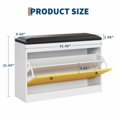 thumbnail image 5 of Studyset 31.5'' Shoe Bench with Storage, Slim Shoe Organizer Bench with Flip Drawer and Seat Cushion, Modern Entryway Shoe Cabinet, Ottoman for Hallway, Bedroom, Living Room, 5 of 8