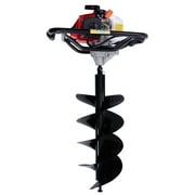 63CC 2-Stroke Gas Powered 3HP Post Hole Digger W/ 12" inch Earth Auger Bit Set Double Leaf