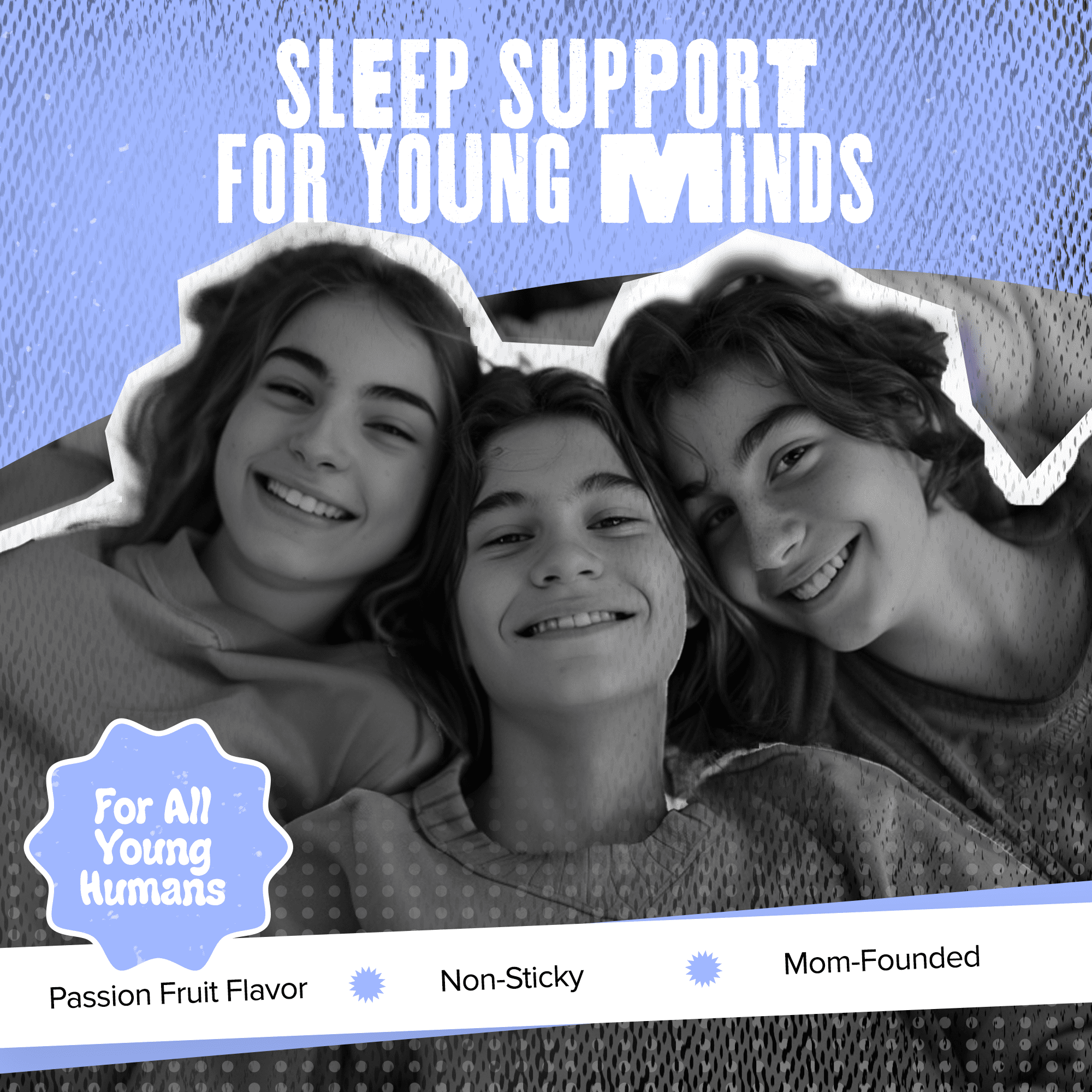 SAM+LEO Sleep Gummies for Kids & Teens with Melatonin, Passion Flower & Vitamin B6 - Gentle Sleep Aid Gummies for Restful Sleep