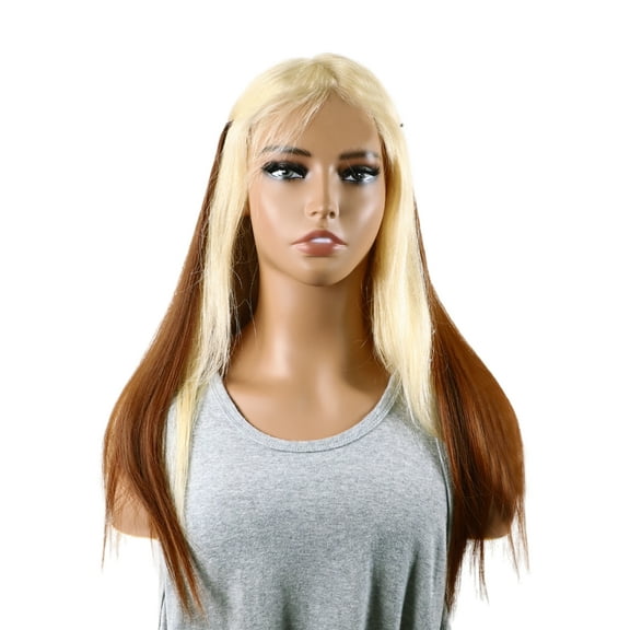 Unique Bargains Straight Long Hair Hair Extensions High Temperature Fiber 16in Hair Extension Tape Brown for Women