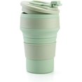 thumbnail image 1 of Taza plegable con tapa, taza portátil reutilizable, bebidas frías y calientes, a prueba de fugas, ecológica, sin BPA, silicona de calidad alimentaria, 1 of 6