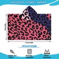 thumbnail image 2 of Pink and Black Of Leopard Print Hooded Bath Towel，50"x30" for Ages 3 To 12 Kids, Quick Dry Lightweight Soft Microfiber Hood Beach Towel Cover Up for Kids, 2 of 7