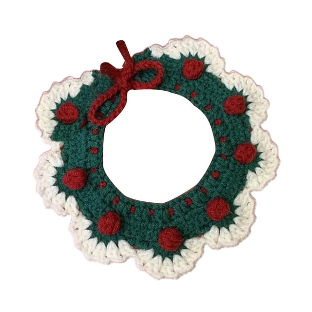 Collares ajustables para mascotas, babero de crochet, collares tipo bandana para gatos de Navidad, collares tejidos para gatos L Estilo A