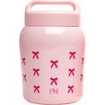 thumbnail image 1 of - Tarro de acero inoxidable, doble pared sellado al aspiradora, recipiente de almacenamiento de alimentos con tapa de asa de transporte, 24 onzas, color rosa con diseño de lazo, 1 of 5