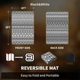 thumbnail image 4 of SIXHOME Outdoor Rug with LED Strip Lights 6'x9' Waterproof Reversible Patio Rug Boho Geometric Indoor Outdoor Rugs Lightweight Plastic Straw Rug for RV Camping Deck Balcony Modern Porch Decor Black, 4 of 9