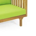 thumbnail image 4 of GDF Studio Bordeaux Outdoor Acacia Wood 3 Seater Daybed with Cushions, Teak and Green, 4 of 7