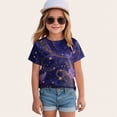 thumbnail image 2 of TOWED22 Girls T Shirts Short Sleeve Tees Loose Fit Colorblock Summer Tops Size 6-15 Years(Light Blue,12-13 Y), 2 of 4