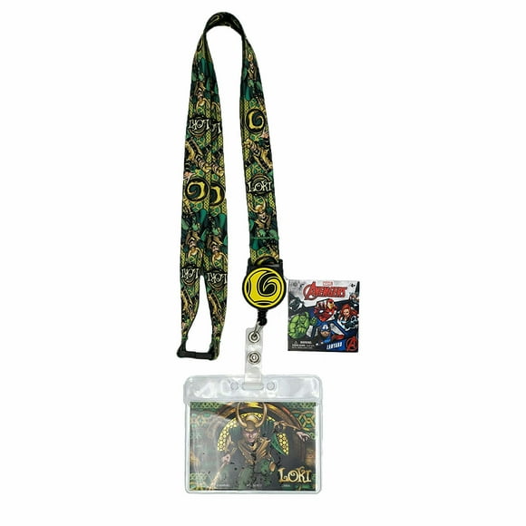 Monogram Marvel Avengers Loki Lanière avec Porte-Cartes Rétractable, Couleurs Assorties