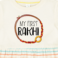 thumbnail image 4 of Inktastic My 1st Rakhi Bracelet, Raksha Bandhan Red and Gold Bracelet Girls Baby Dress, 4 of 5