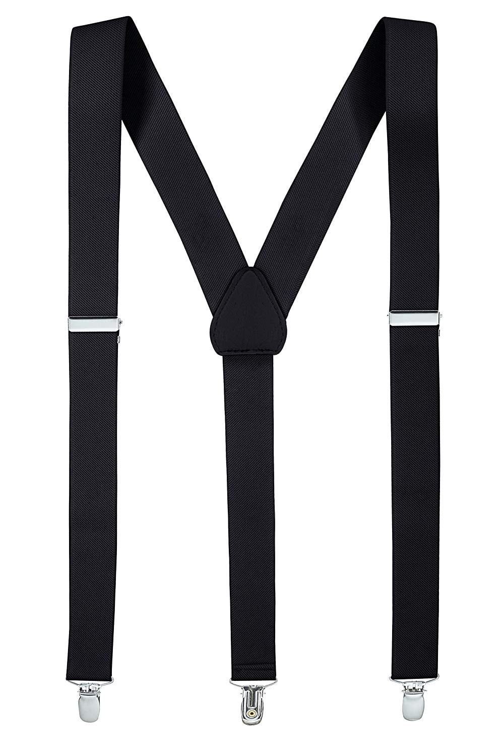 Hold’em 1" Teens & Men Suspender and Bow Tie Set Pre-Tied Bow Tie - Black