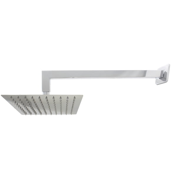 Regadera Cuadrada de 20cm Cromado con Brazo Cuadrado ECO
