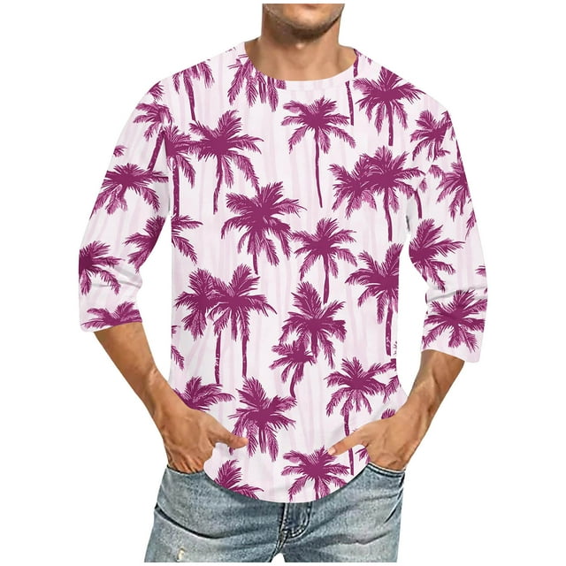 Tops para hombre, blusas y camisas de cuello redondo y manga corta para hombre, blusas casuales de moda con cuello redondo y manga corta, blusas para hombre, blusas de poliéster para hombre