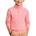 thumbnail image 2 of Atogsazn Toddler Baby Boys Knit Cotton Sweater Kids Turtleneck Thick Warm Long Sleeve Pullover Tops Pink 6-7 Years Fashion, 2 of 6